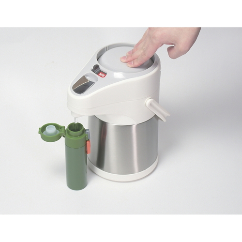 水筒　カフェマグ　スリムワンタッチマグ　200ml　グリーン 洗練されたデザインのマグの上部が開いた状態