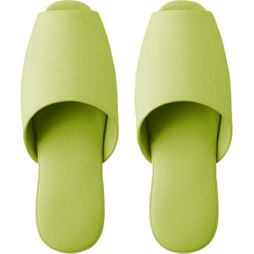 抗菌多機能ビニールスリッパ　前あき　グリーン画像