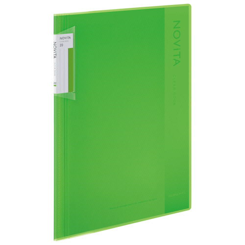 ｸﾘﾔｰﾌﾞｯｸ(ﾉﾋﾞｰﾀ) 固定式 A4ﾀﾃ 20ﾎﾟｹｯﾄ 背幅5-40mm ﾗｲﾄｸﾞﾘｰﾝ 1冊画像