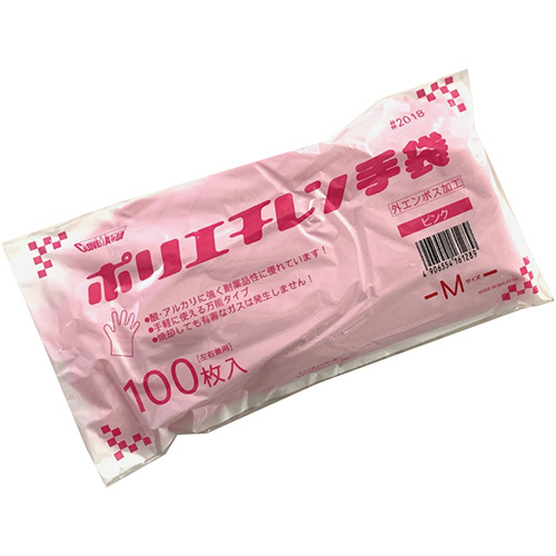 ﾎﾟﾘｴﾁﾚﾝ手袋 外ｴﾝﾎﾞｽ ｴｺﾉﾐｰ ﾋﾟﾝｸ M 1ﾊﾟｯｸ(100枚)画像