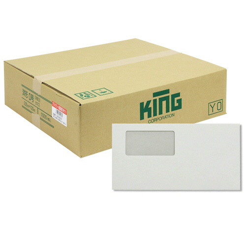 窓明No7 PHiｿﾌﾄ 洋0(洋長3) ｱﾗﾋﾞｱ 100g 〒枠無 ｶﾏｽ貼 ﾎﾜｲﾄ 1ｹｰｽ(1000枚)画像