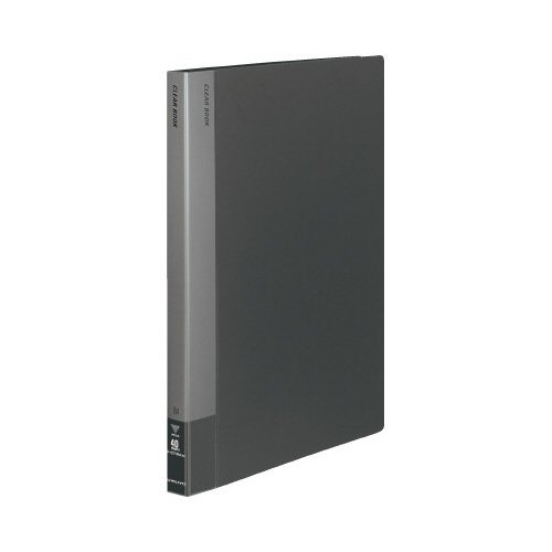クリヤーブック固定式Ｂ４縦４０枚ポケット　濃灰Ｘ３画像
