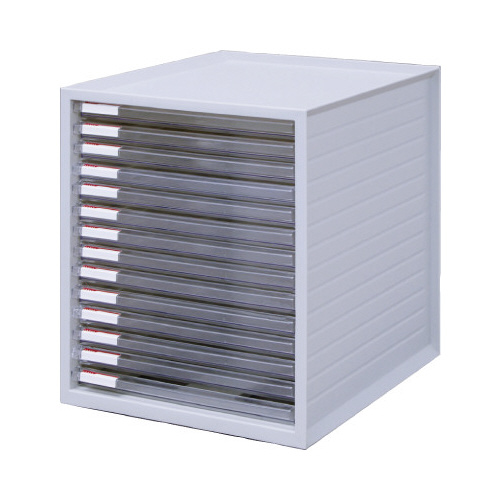 超浅型レターケース１４段　ホワイト画像