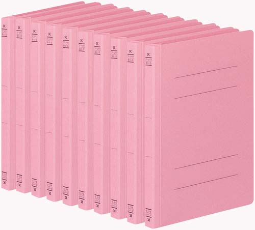 フラットファイルＶ樹脂とじ具　Ｂ５縦　桃　１０冊画像