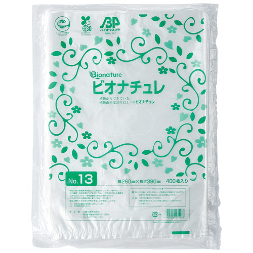 HDﾊﾞｲｵﾏｽ規格袋ﾋﾞｵﾅﾁｭﾚ半透明 13号 260×380×厚み0.007mm 1ﾊﾟｯｸ(400枚)画像