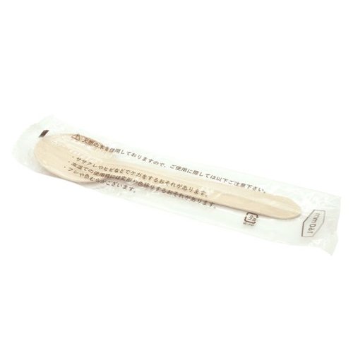 使い捨てスプーン 木製スプーン 160 単袋入 透明 中央化学 透明な袋に入った木製のスプーンが重なって見える状態