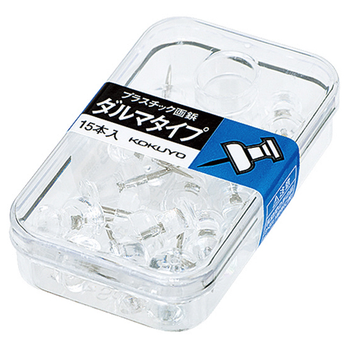 ﾌﾟﾗｽﾁｯｸ画鋲 ﾀﾞﾙﾏﾀｲﾌﾟ 透明 1ｾｯﾄ(300本:15本×20ｹｰｽ)画像