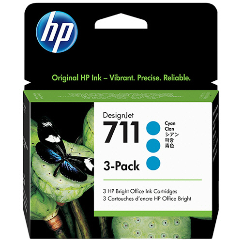 HP711 ｲﾝｸｶｰﾄﾘｯｼﾞ ｼｱﾝ 29mL/個 染料系 CZ134A 1箱(3個)画像