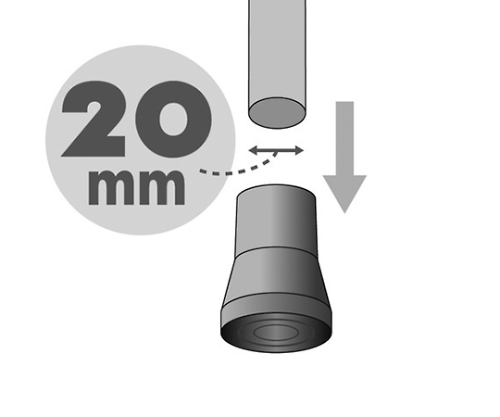 脚ゴムキャップ 20mm 黒い円形のキャップが並んでいる様子