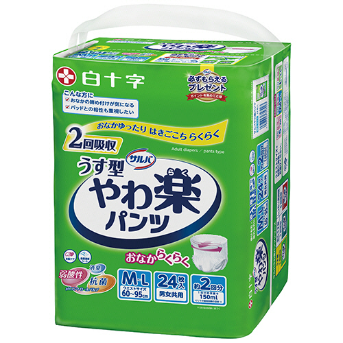 ｻﾙﾊﾞ やわ楽ﾊﾟﾝﾂ うす型 M-L 1ﾊﾟｯｸ(24枚)画像