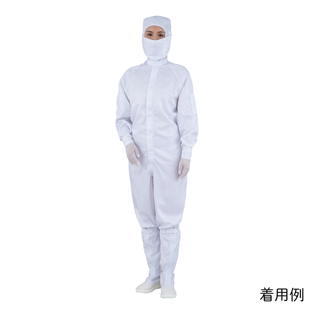 アズピュアCRウェア（クリーンウェア）　（フード一体・センターファスナー）　白　M画像