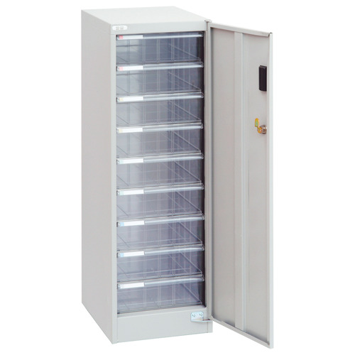 ｱﾊﾞﾝﾃV2 ｾｷｭﾘﾃｨﾌﾛｱｹｰｽ ｶｷﾞ付 A4ﾀﾃ 深型9段 ﾆｭｰｸﾞﾚｰ 1台画像