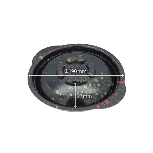 KD-190(蓋)黒まきえ(50) [ケース販売] 黒い蓋がかぶせられた商品の側面と、細かなテクスチャが見える状態