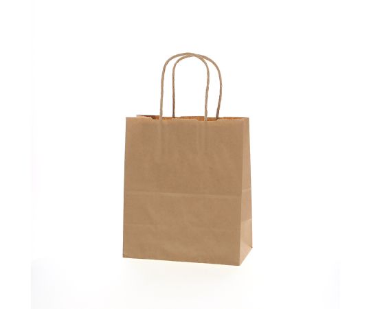 手提げ紙袋　25チャームバッグ　21-12　未晒無地　50枚画像