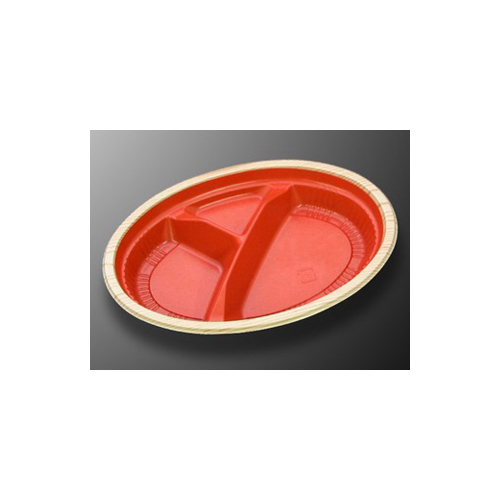 中央化学 弁当容器 CT WF-小判 23A-32 赤木目BKL 本体画像