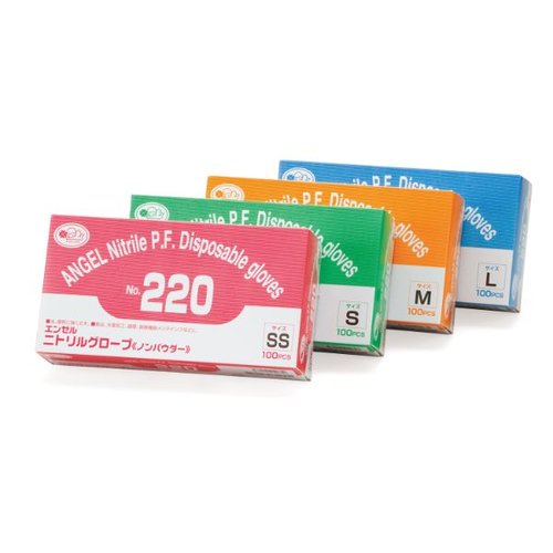 ニトリル手袋 No.220 ニトリルグローブ ノンパウダー ホワイト S サンフラワー画像