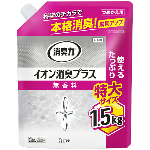 消臭力 ｸﾘｱﾋﾞｰｽﾞ ｲｵﾝ消臭ﾌﾟﾗｽ 無香料 特大つめかえ 1.5kg 1個画像