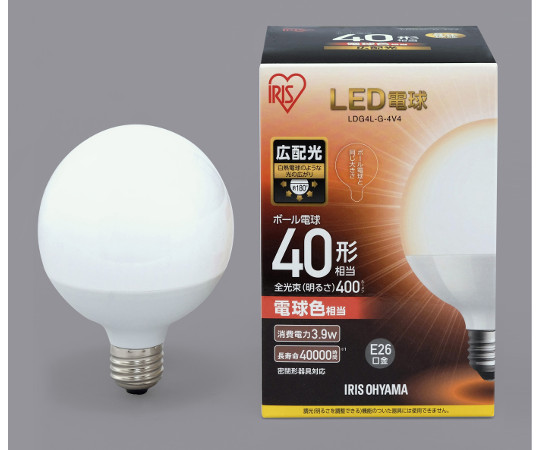 LED電球　ボール電球　40形相当　電球色画像
