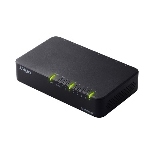 スイッチングＨｕｂ　８Ｐ　プラ　電源外付　黒