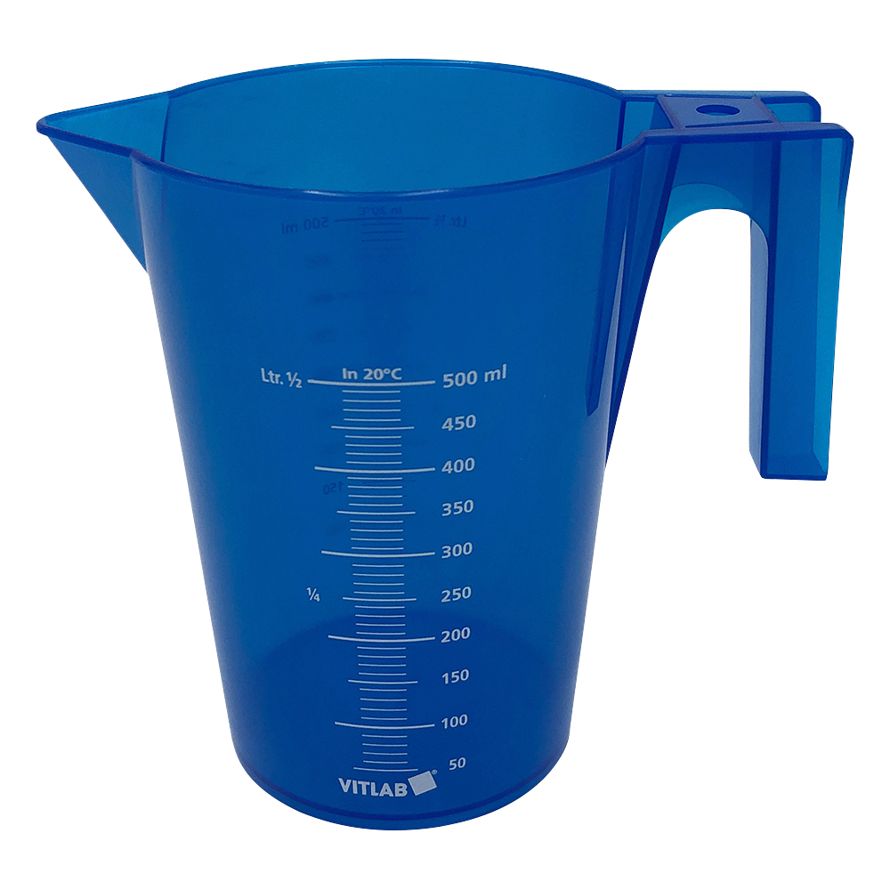 カラフル手付ビーカー（積み重ねタイプ）　500mL　青画像