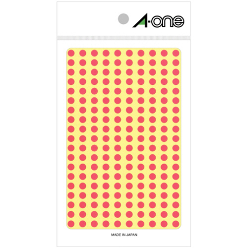 ｶﾗｰﾗﾍﾞﾙ 丸型 直径5mm 桃 1ﾊﾟｯｸ(1800片:200片×9ｼｰﾄ)画像