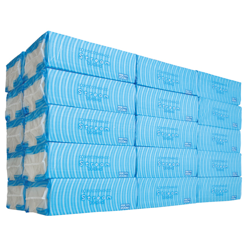 水洗ﾄｲﾚに流せるﾍﾟｰﾊﾟｰﾀｵﾙ ｽﾄﾘｰﾑ 200枚/ﾊﾟｯｸ 1ｾｯﾄ(25ﾊﾟｯｸ)画像