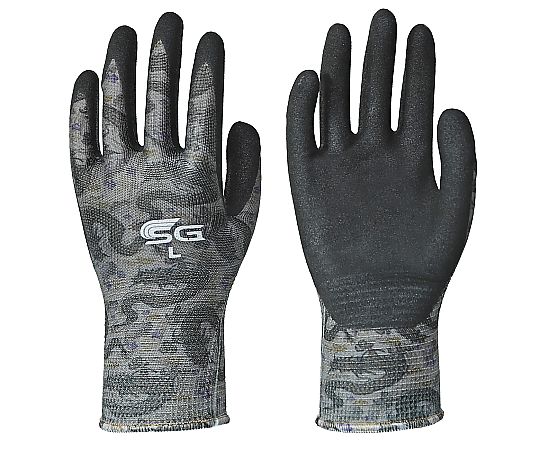 ニトリルゴム背抜き手袋 龍グレー L