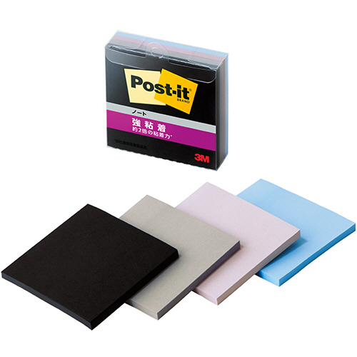 ﾎﾟｽﾄ･ｲｯﾄ 強粘着ﾉｰﾄ ﾏﾙﾁｶﾗｰ9 75×75mm 4色 1ｾｯﾄ(40冊:4冊×10ﾊﾟｯｸ)画像