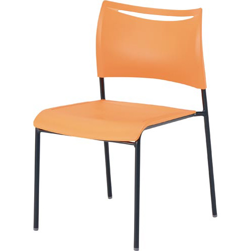 ＬＴＳチェア　ブラックフレーム　オレンジ４脚セット画像