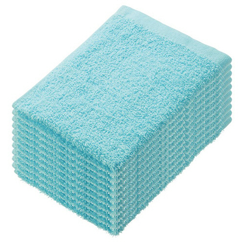 少し厚手のおしぼりﾀｵﾙ ﾌﾞﾙｰ 1ﾊﾟｯｸ(10枚)画像