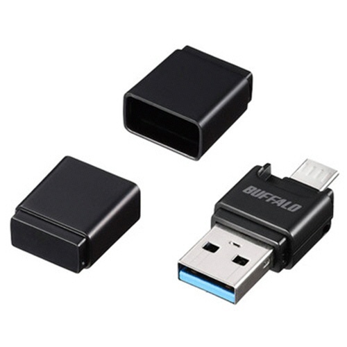 USB3.0　Type-A/microB対応　microSD専用カードリーダー/ライター　ブラック　1個画像