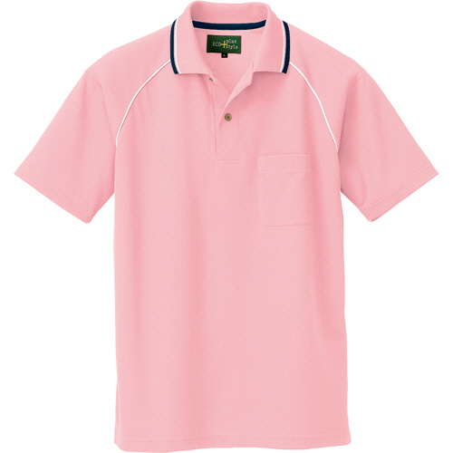 制電半袖ﾎﾟﾛｼｬﾂ(男女兼用) ｴｺ制電ﾆｯﾄ ﾋﾟﾝｸ Sｻｲｽﾞ 1着画像