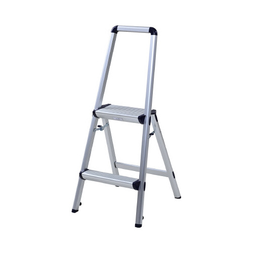 取っ手がついて開閉簡単　上枠付き踏み台２段画像