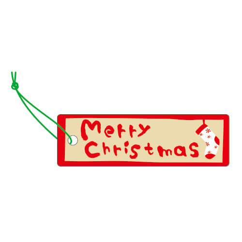 タグクリスマス赤５３×１６画像