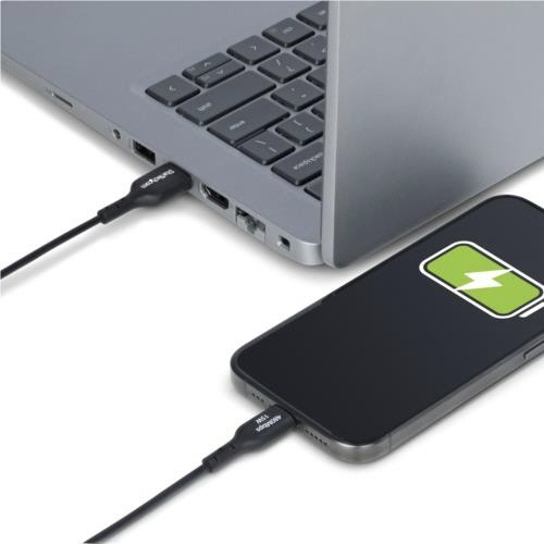 USB2.0ケーブル　Type　A(オス)-Type　C(オス)　4m　ブラック　1本 黒いケーブルがしっかりと巻かれた状態