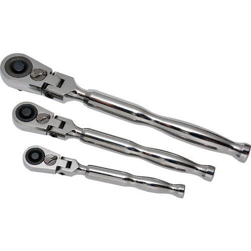 ハンドル回転首振りラチェットハンドル　差込角9.5mm　全長190mm　1個画像