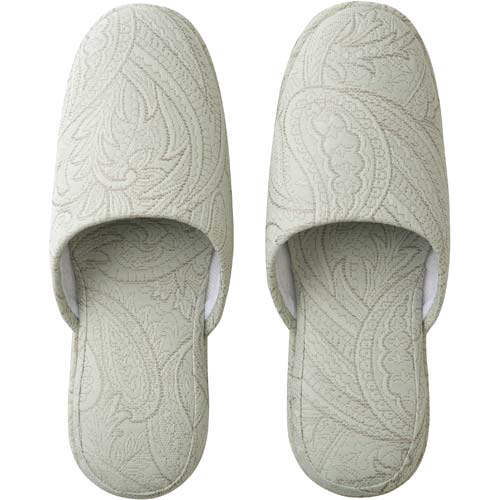 ペイズリー調スリッパ　グリーン画像