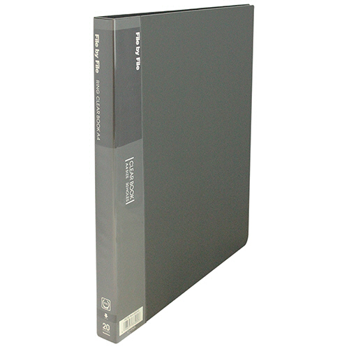 ﾘﾝｸﾞｸﾘﾔｰﾌﾞｯｸ A4ﾀﾃ 30穴 20ﾎﾟｹｯﾄ 背幅25mm ﾀﾞｰｸｸﾞﾚｰ 1冊画像