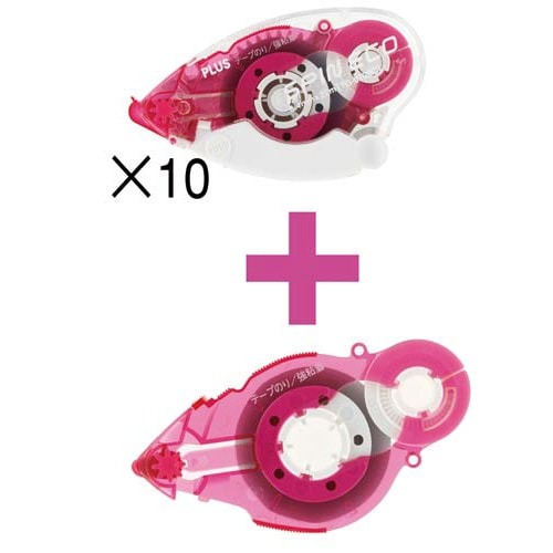 テープのり　スピンエコピンク１０個＋詰替１個画像