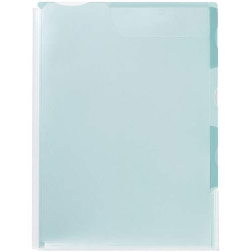 ｶﾗｰｾﾚｸｼｮﾝ ｽｰﾊﾟｰﾊｰﾄﾞﾎﾙﾀﾞｰ 3山ｲﾝﾃﾞｯｸｽ(ﾏﾁ付) A4ﾀﾃ 水色 1ｾｯﾄ(5枚)画像