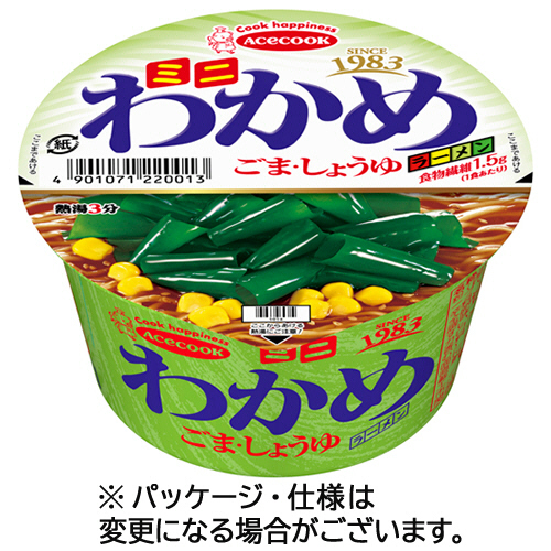 ﾐﾆわかめﾗｰﾒﾝ ごま･しょうゆ 38g 1ｹｰｽ(12食)画像