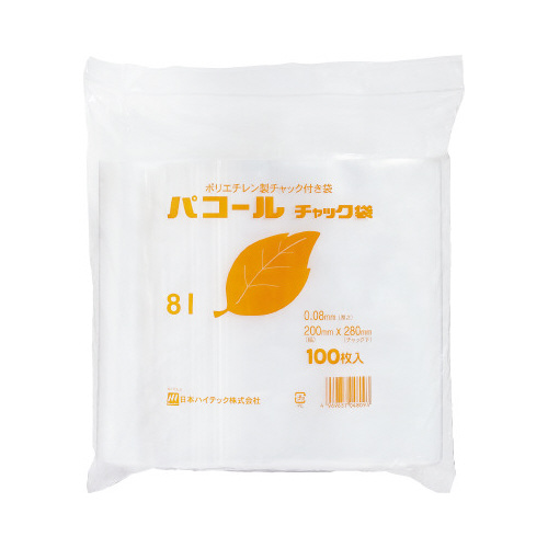 パコールチャック袋　Ｂ５　１００枚入画像