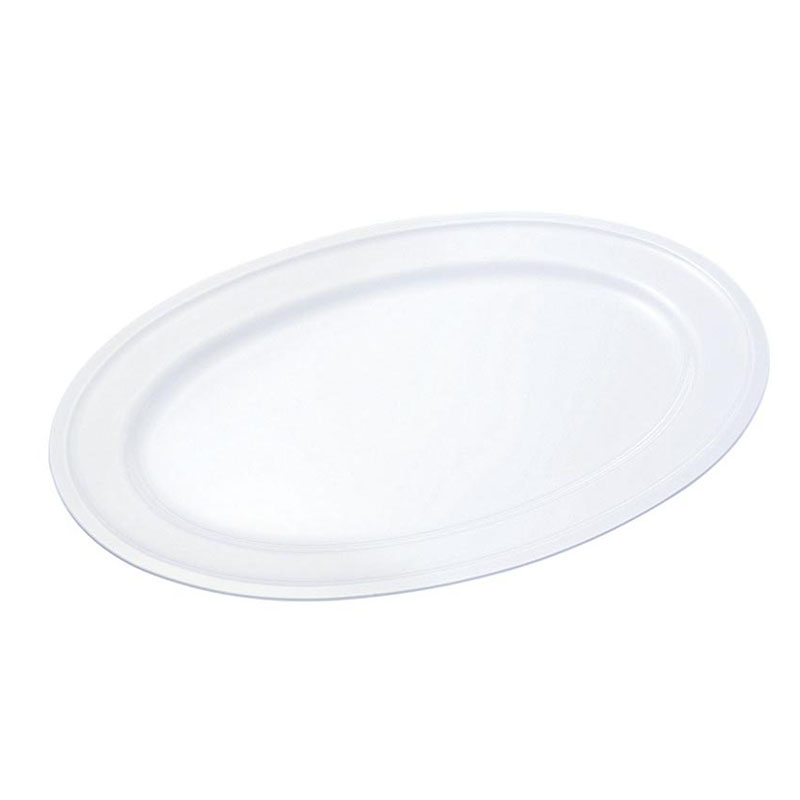 メラミン食器 PW-11 小判皿20吋 白無地 エンテック画像