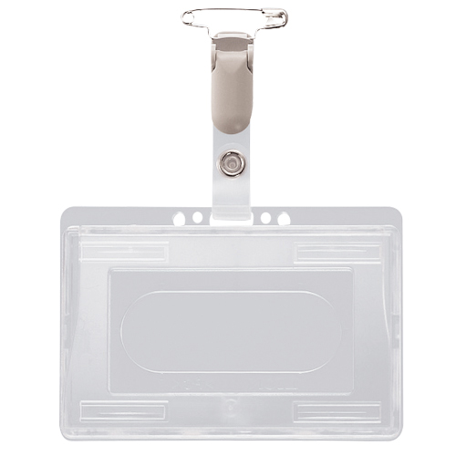 ﾂｲﾝIDｶｰﾄﾞ専用名札 ﾖｺ型 ﾊｰﾄﾞﾀｲﾌﾟ ｸﾘｯﾌﾟ付 1個