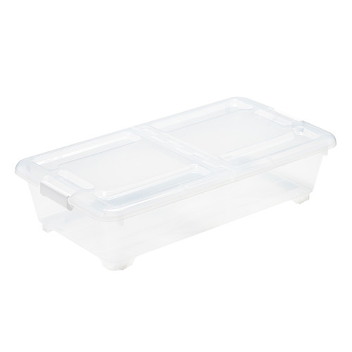 収納ケース ベット下収納BOX スモーク ホワイト画像