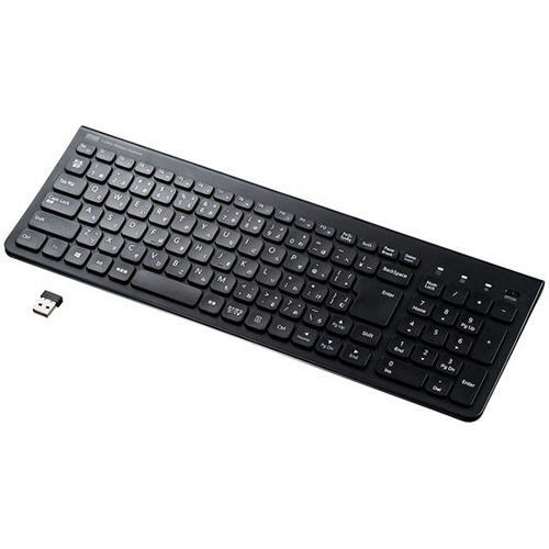 ワイヤレススリムキーボード　テンキー付き　ブラック　1台