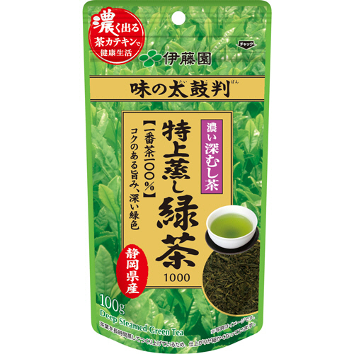味の太鼓判 特上蒸し緑茶1000 100g 1ｾｯﾄ(3袋)画像