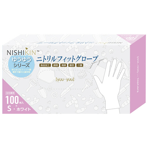 ゆうゆうｸﾞﾛｰﾌﾞ ﾆﾄﾘﾙﾌｨｯﾄｸﾞﾛｰﾌﾞ ﾊﾟｳﾀﾞｰﾌﾘｰ ﾎﾜｲﾄ S 1箱(100枚)画像