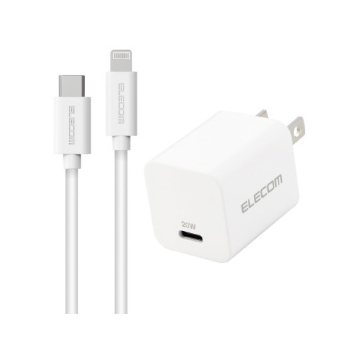 AC充電器　20W　ケーブル付　ホワイト画像