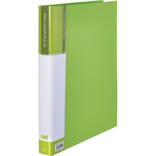 PPｸﾘﾔｰﾌｧｲﾙ(差替式)A4ﾀﾃ30穴 25ﾎﾟｹｯﾄ付属 背幅36mm ﾗｲﾄｸﾞﾘｰﾝ 1ｾｯﾄ(10冊)画像